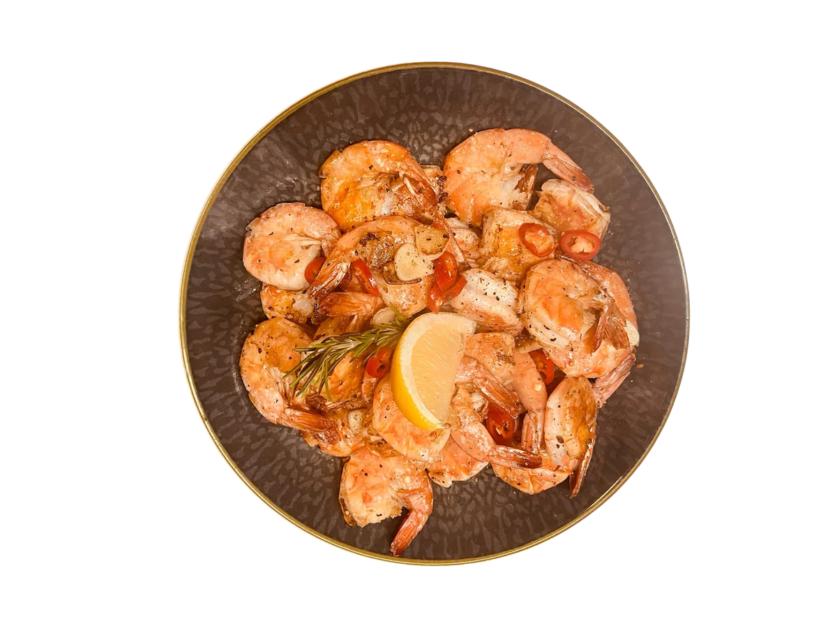 Gebratene Gambas im Pavillon